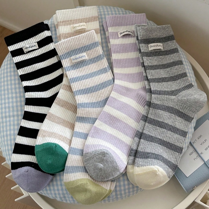 Knee High Sock Women - Women Long Socks Cotton Striped Color