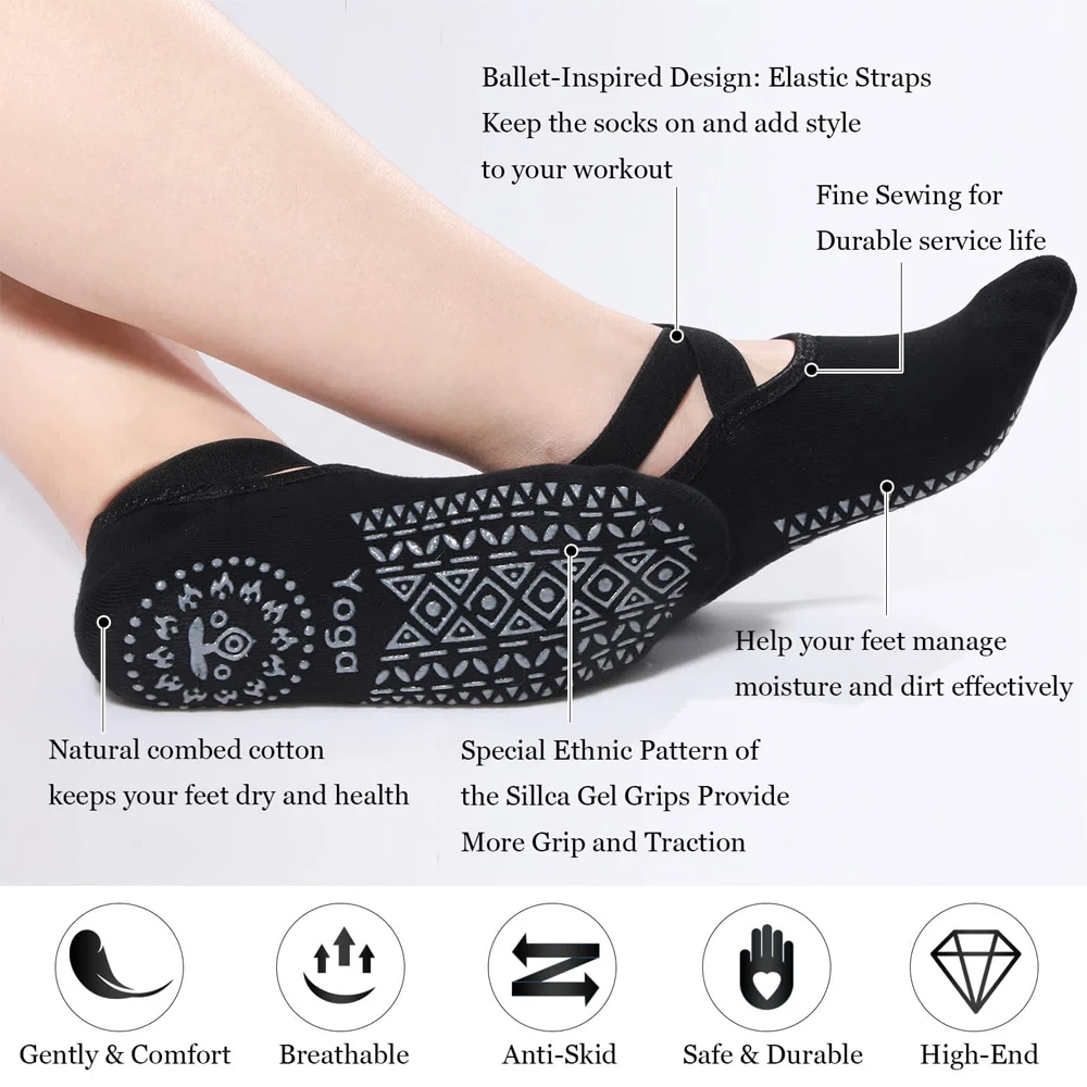 1Pair Yoga Socks for Women Non - Grip Sock Yoga review and price