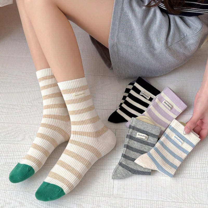 Women Long Socks Cotton Stripe - Knee High Sock Women review and price